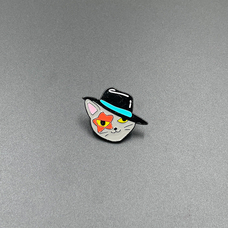 Cartoon Small Animal Alloy Pin Badge Multi-Functional Dinosaur Fox Metal Clothing Shoes Bag Accessories