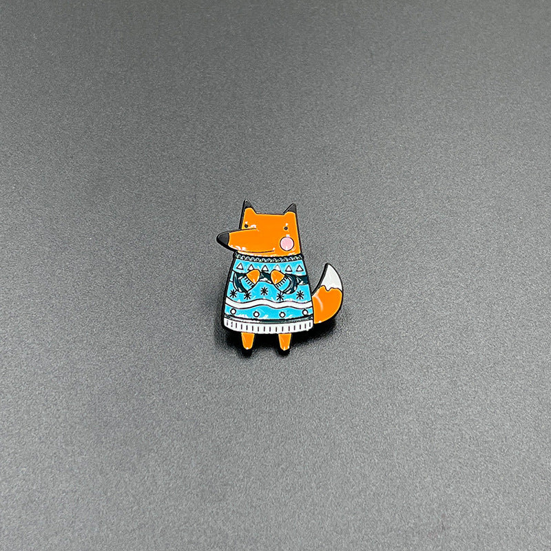 Cartoon Small Animal Alloy Pin Badge Multi-Functional Dinosaur Fox Metal Clothing Shoes Bag Accessories