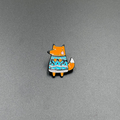 Cartoon Small Animal Alloy Pin Badge Multi-Functional Dinosaur Fox Metal Clothing Shoes Bag Accessories