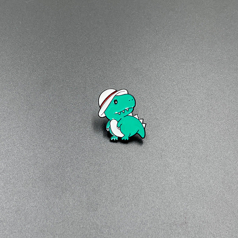 Cartoon Small Animal Alloy Pin Badge Multi-Functional Dinosaur Fox Metal Clothing Shoes Bag Accessories