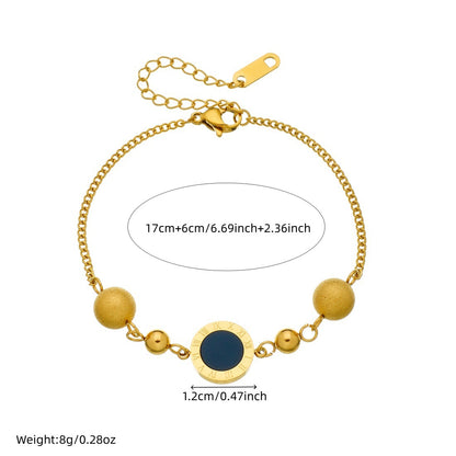 Roman Numeral Bracelet For Elegant Style Featuring Durable 304 Stainless Steel In Golden Tone