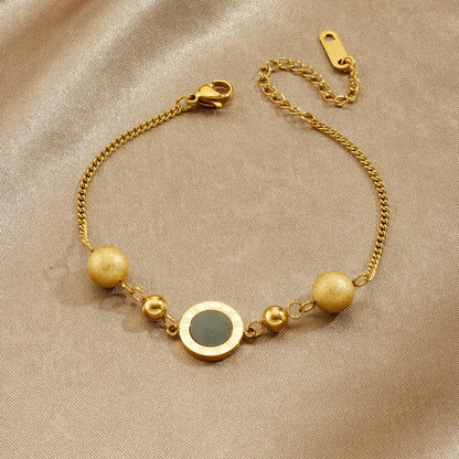 Roman Numeral Bracelet For Elegant Style Featuring Durable 304 Stainless Steel In Golden Tone