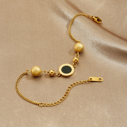 Roman Numeral Bracelet For Elegant Style Featuring Durable 304 Stainless Steel In Golden Tone