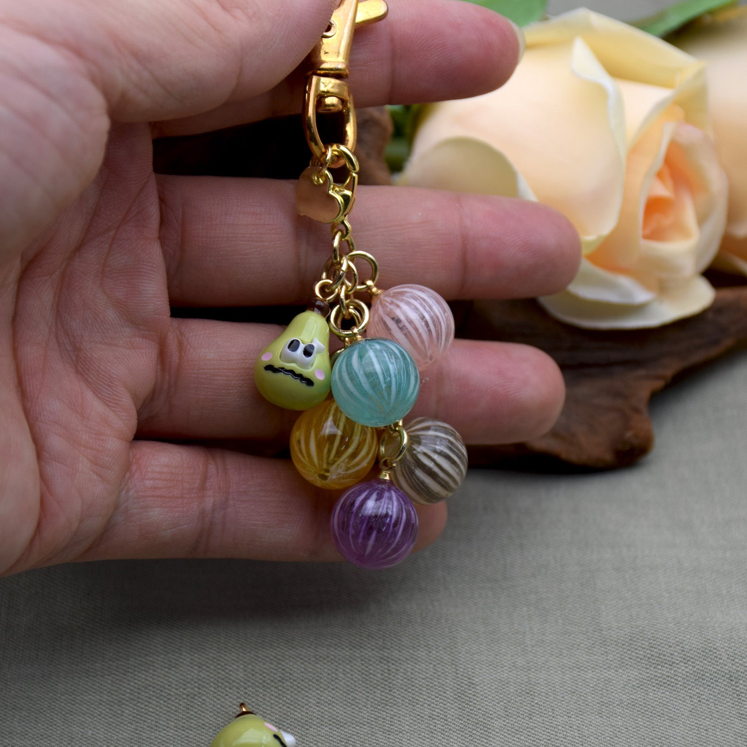 Foguang Resin Fruit Series Earrings Necklace Bracelet DIY Accessories Hole Pendant Jewelry Parts