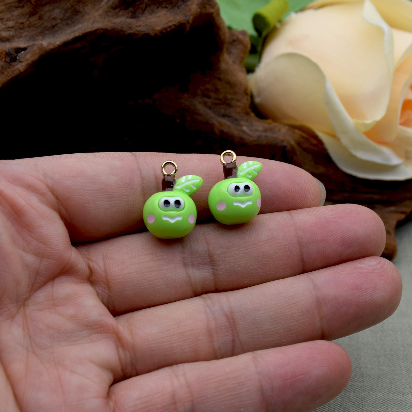 Foguang Resin Fruit Series Earrings Necklace Bracelet DIY Accessories Hole Pendant Jewelry Parts