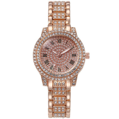 Women's Quartz Watch With Stainless Steel Strap And Buckle, Featuring Ordinary Glass Mirror And Pointer Display