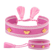 Butterfly and Bee Rivet Metal Braided Bracelet-23