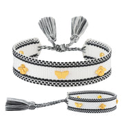 Butterfly and Bee Rivet Metal Braided Bracelet-25