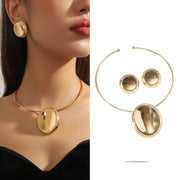 5# T2583 Gold Round (necklace + Earrings)