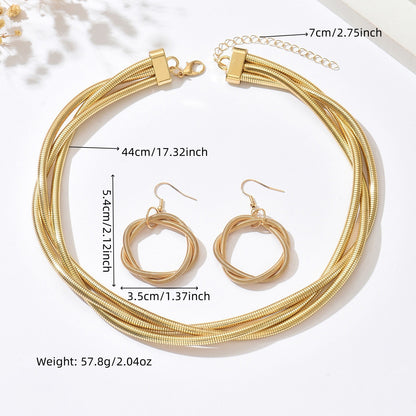 Metal Heart Necklace Earrings Set For Women Minimalist Simple Jewelry Accessories Floral Glass Inlay