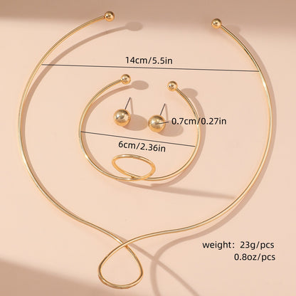 Metal Heart Necklace Earrings Set For Women Minimalist Simple Jewelry Accessories Floral Glass Inlay