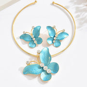 T3137 Blue Butterfly Set (Necklace + Earrings)