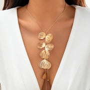 22# T2520 Necklace - Gold Ginkgo Leaf
