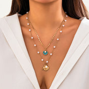 51#X2881 Necklace-Blue Shell