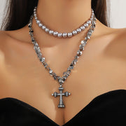 58#X2550 Necklace-Black Cross