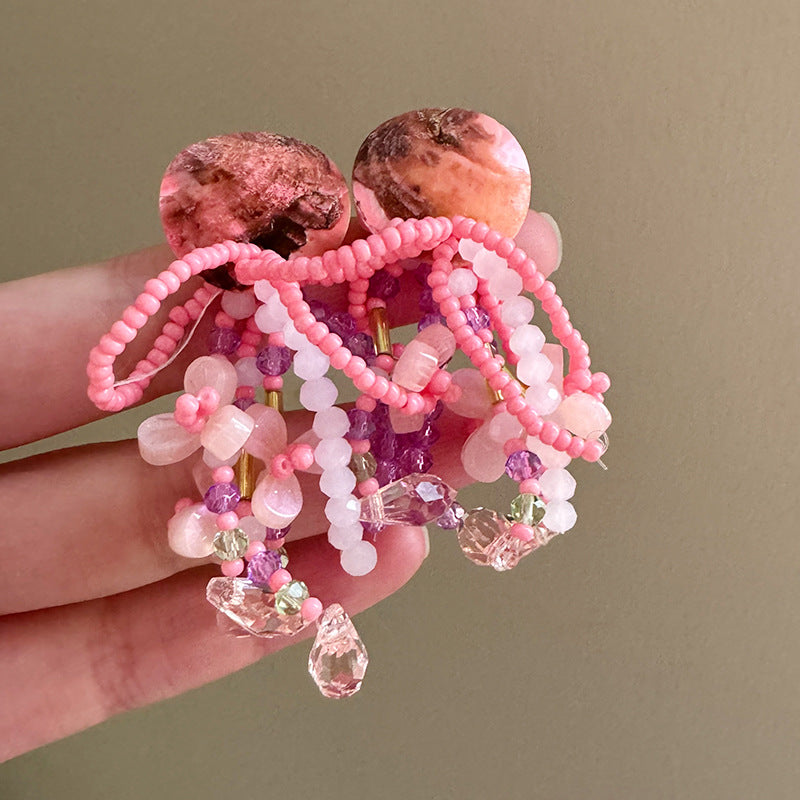 Sweet Multicolor Acrylic Flowers Tassel For Women Daily Wear