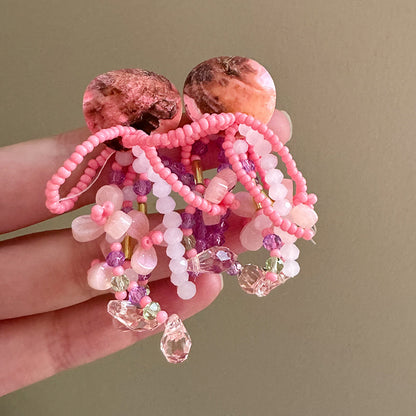 Sweet Multicolor Acrylic Flowers Tassel For Women Daily Wear