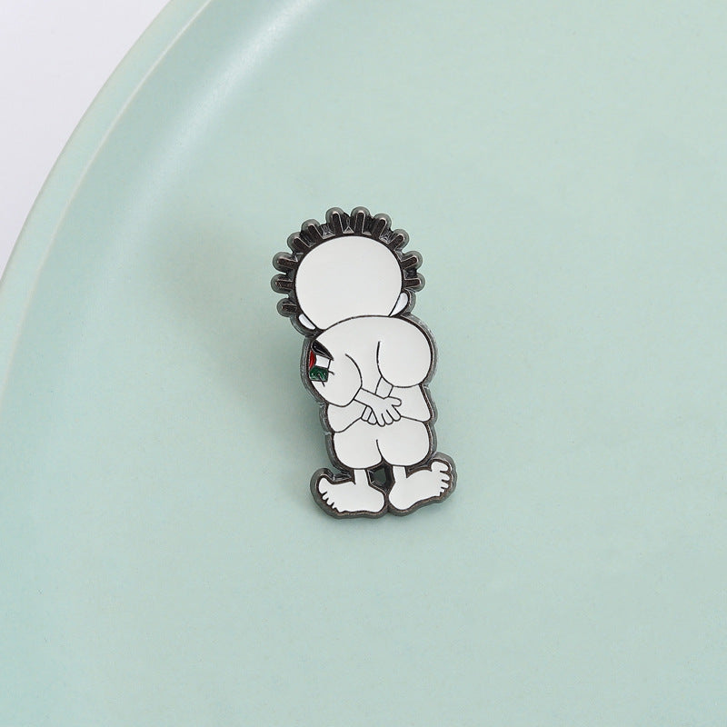 Freedom And Peace Medal Cartoon Palestinian Children Badge Backpack Decoration Pin Brooch Zinc Alloy Lapel Pin