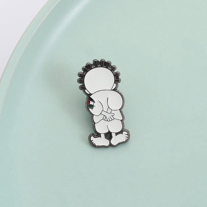 Freedom And Peace Medal Cartoon Palestinian Children Badge Backpack Decoration Pin Brooch Zinc Alloy Lapel Pin
