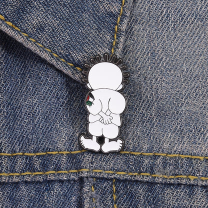 Freedom And Peace Medal Cartoon Palestinian Children Badge Backpack Decoration Pin Brooch Zinc Alloy Lapel Pin