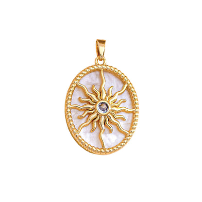 Rose Gold Plated Copper Octagonal Star Micro Inlaid Zircon Necklace Pendant Simple Jewelry Accessory