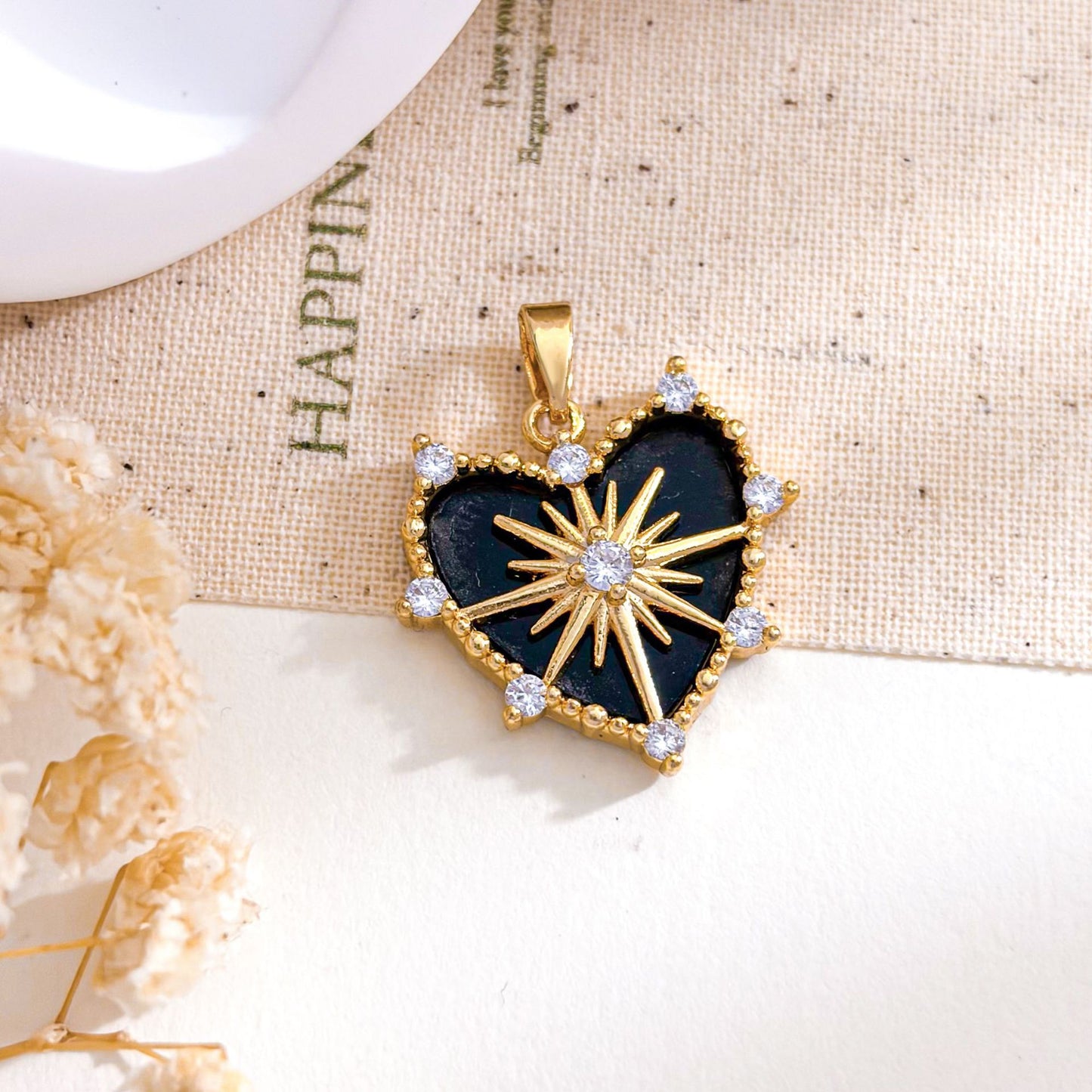 Rose Gold Plated Copper Octagonal Star Micro Inlaid Zircon Necklace Pendant Simple Jewelry Accessory
