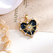 XL5638 Heart Star Pendant Gold Black