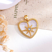 XL5638 Heart Star Pendant Gold White