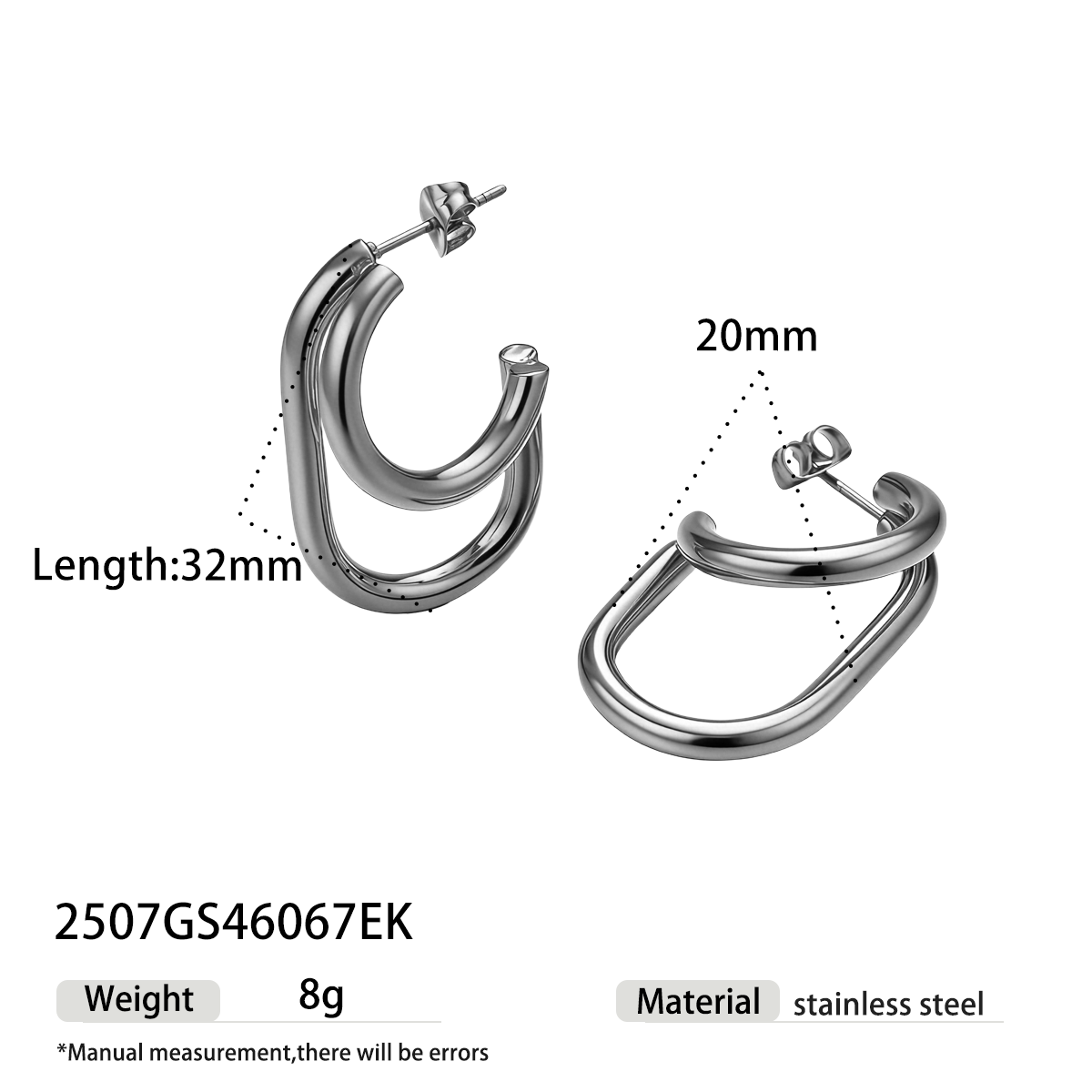 Geometric Earrings For Women Featuring Electroplated 304 Stainless Steel With 18K Real Gold PVD Coated Plating