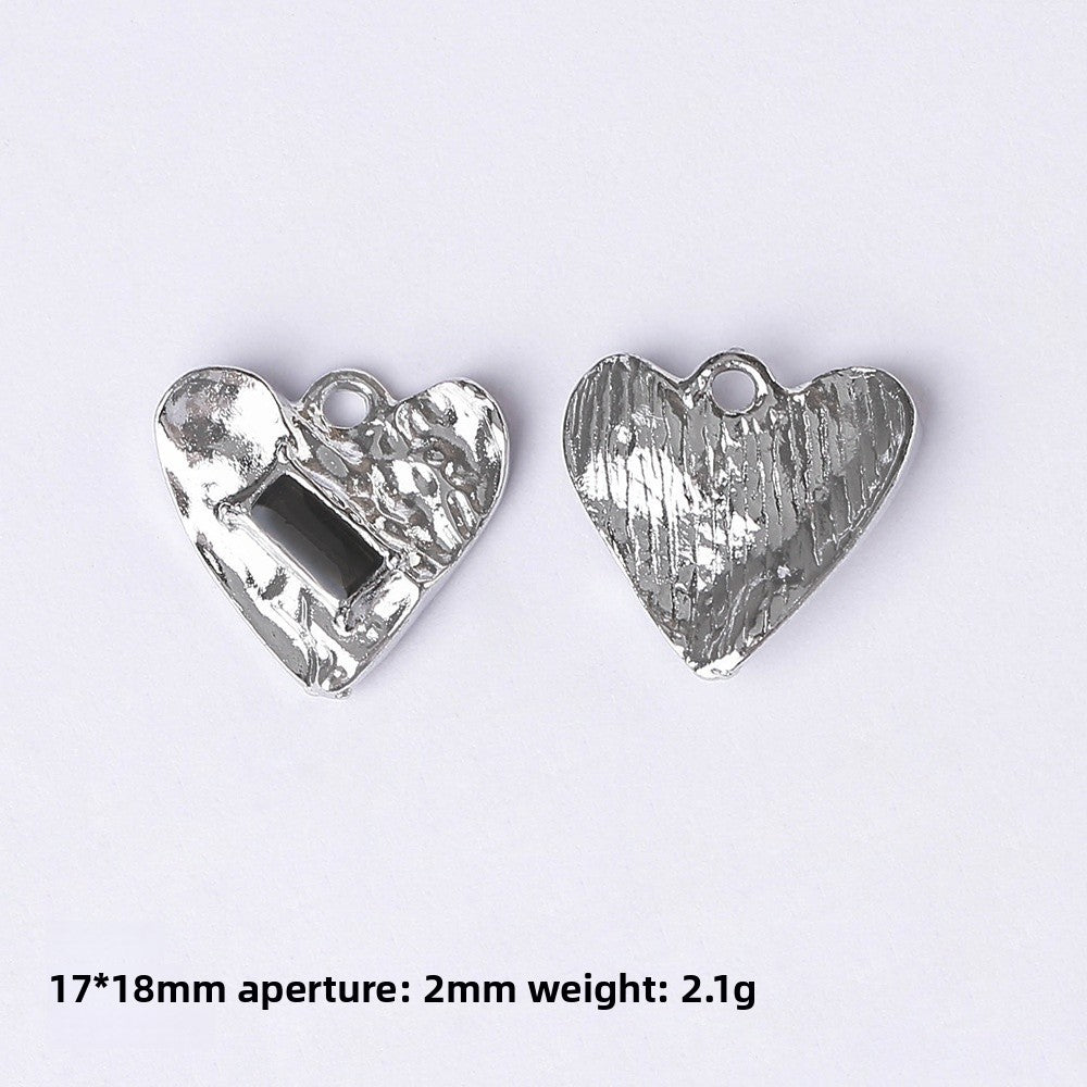 Dark Series Vintage Heart-shaped Cross Bow Pendant Necklace Earrings Zinc Alloy DIY Jewelry Accessories Black And Red