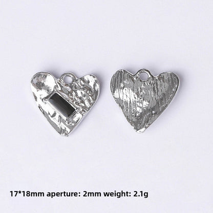 Dark Series Vintage Heart-shaped Cross Bow Pendant Necklace Earrings Zinc Alloy DIY Jewelry Accessories Black And Red
