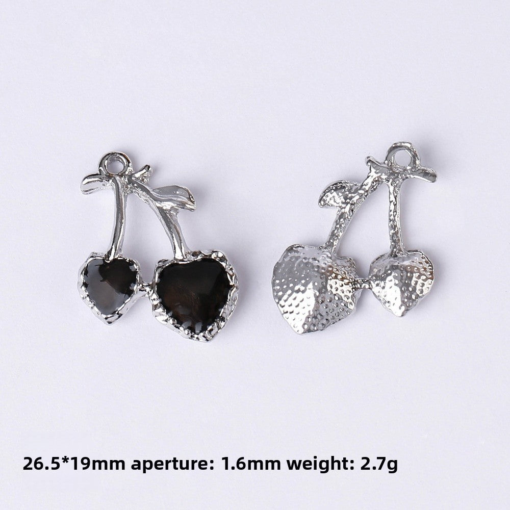 Dark Series Vintage Heart-shaped Cross Bow Pendant Necklace Earrings Zinc Alloy DIY Jewelry Accessories Black And Red