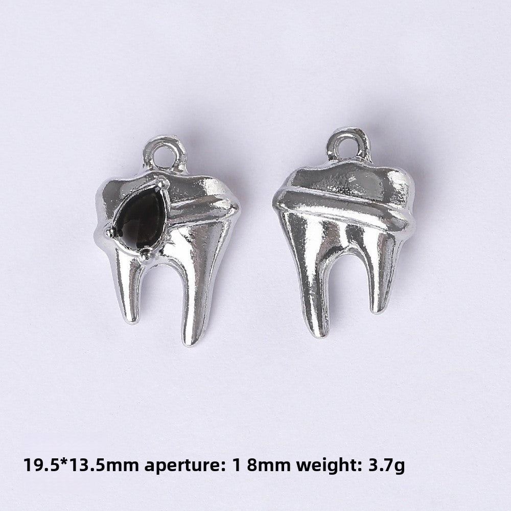 Dark Series Vintage Heart-shaped Cross Bow Pendant Necklace Earrings Zinc Alloy DIY Jewelry Accessories Black And Red