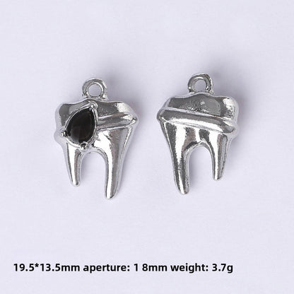 Dark Series Vintage Heart-shaped Cross Bow Pendant Necklace Earrings Zinc Alloy DIY Jewelry Accessories Black And Red