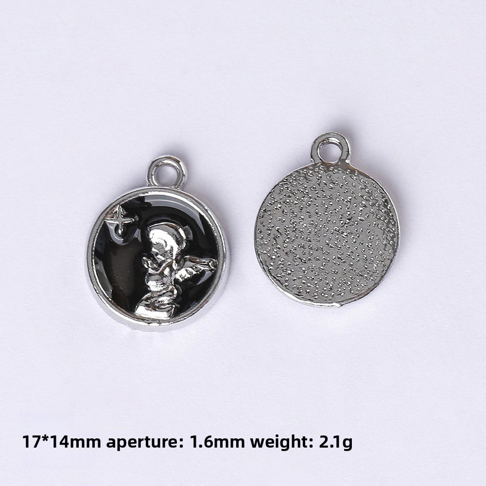 Dark Series Vintage Heart-shaped Cross Bow Pendant Necklace Earrings Zinc Alloy DIY Jewelry Accessories Black And Red