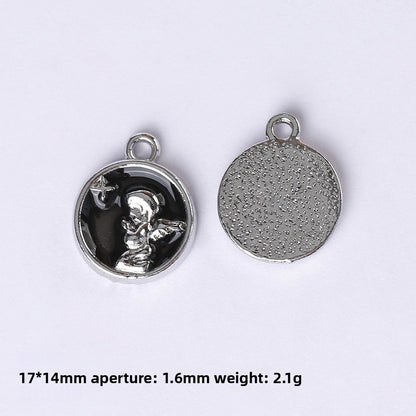 Dark Series Vintage Heart-shaped Cross Bow Pendant Necklace Earrings Zinc Alloy DIY Jewelry Accessories Black And Red