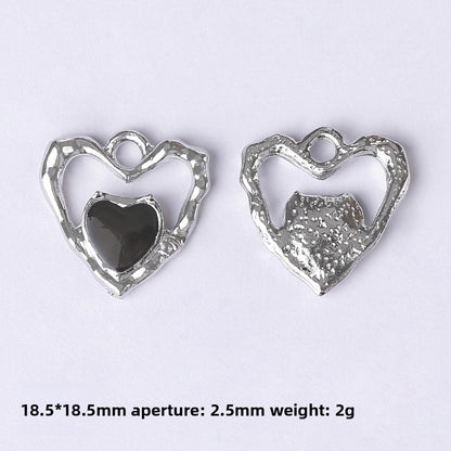 Dark Series Vintage Heart-shaped Cross Bow Pendant Necklace Earrings Zinc Alloy DIY Jewelry Accessories Black And Red