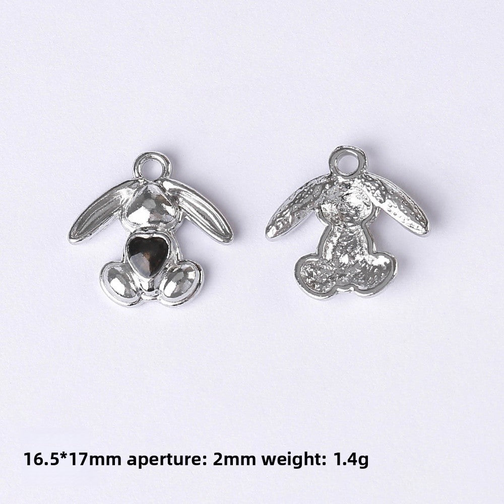Dark Series Vintage Heart-shaped Cross Bow Pendant Necklace Earrings Zinc Alloy DIY Jewelry Accessories Black And Red