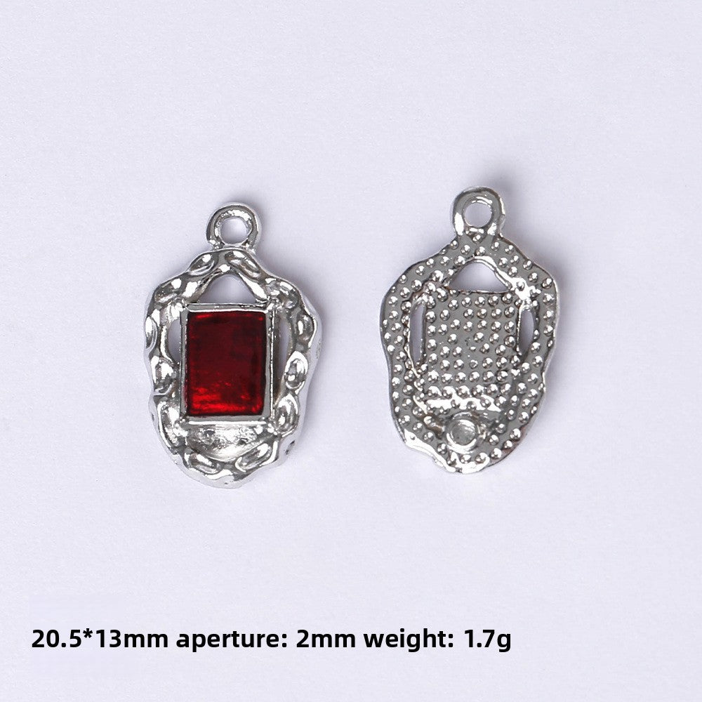 Dark Series Vintage Heart-shaped Cross Bow Pendant Necklace Earrings Zinc Alloy DIY Jewelry Accessories Black And Red