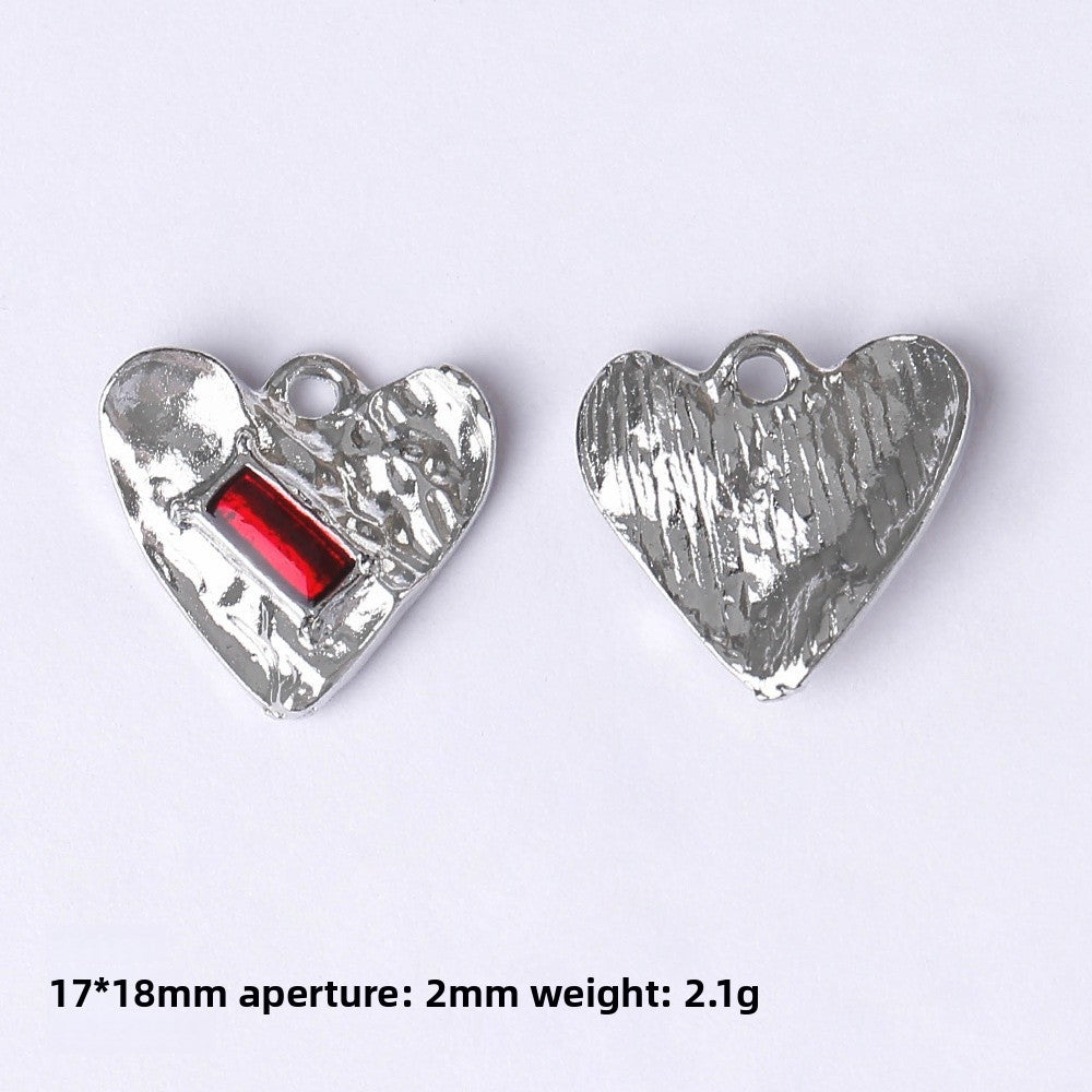 Dark Series Vintage Heart-shaped Cross Bow Pendant Necklace Earrings Zinc Alloy DIY Jewelry Accessories Black And Red