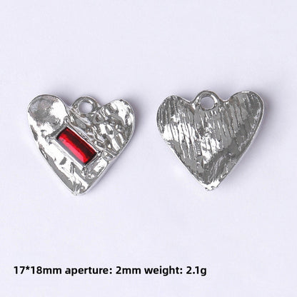 Dark Series Vintage Heart-shaped Cross Bow Pendant Necklace Earrings Zinc Alloy DIY Jewelry Accessories Black And Red