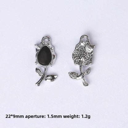 Dark Series Vintage Heart-shaped Cross Bow Pendant Necklace Earrings Zinc Alloy DIY Jewelry Accessories Black And Red