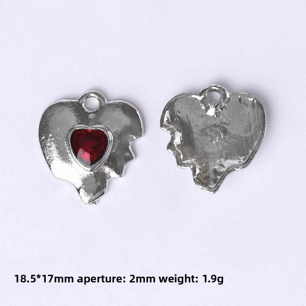 Dark Series Vintage Heart-shaped Cross Bow Pendant Necklace Earrings Zinc Alloy DIY Jewelry Accessories Black And Red