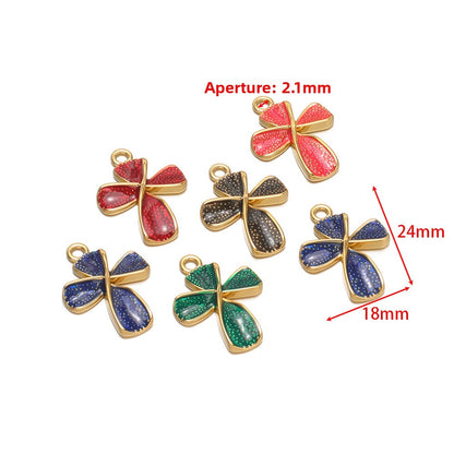 Gold Stainless Steel Cross Pendant DIY Design Necklace Sweater Chain Bracelet Jewelry Accessories Cross Oil Drop Craft