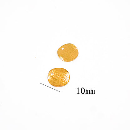 Bronze Frosted Wave Round Half Round Water Drop Heart Diamond Pendant Earrings DIY Jewelry Accessories Yellow Grid Polished