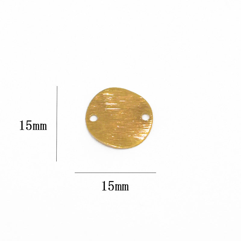 Bronze Frosted Wave Round Half Round Water Drop Heart Diamond Pendant Earrings DIY Jewelry Accessories Yellow Grid Polished
