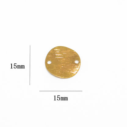Bronze Frosted Wave Round Half Round Water Drop Heart Diamond Pendant Earrings DIY Jewelry Accessories Yellow Grid Polished