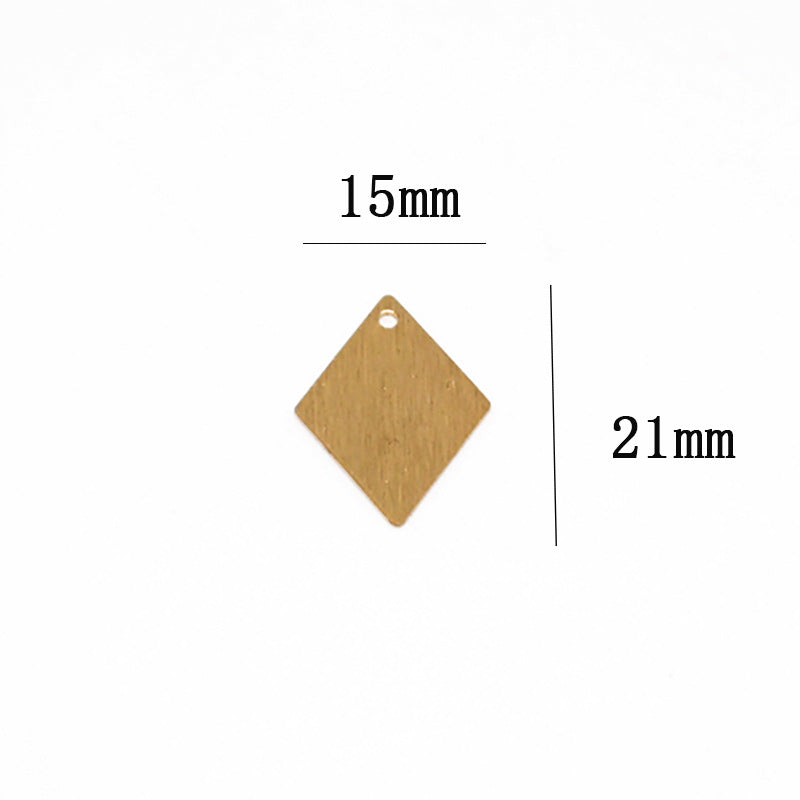 Bronze Frosted Wave Round Half Round Water Drop Heart Diamond Pendant Earrings DIY Jewelry Accessories Yellow Grid Polished