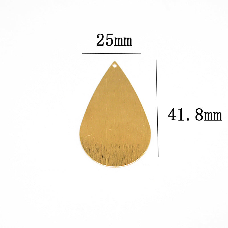 Bronze Frosted Wave Round Half Round Water Drop Heart Diamond Pendant Earrings DIY Jewelry Accessories Yellow Grid Polished