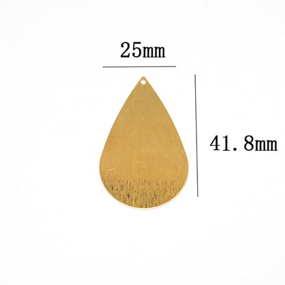 Bronze Frosted Wave Round Half Round Water Drop Heart Diamond Pendant Earrings DIY Jewelry Accessories Yellow Grid Polished